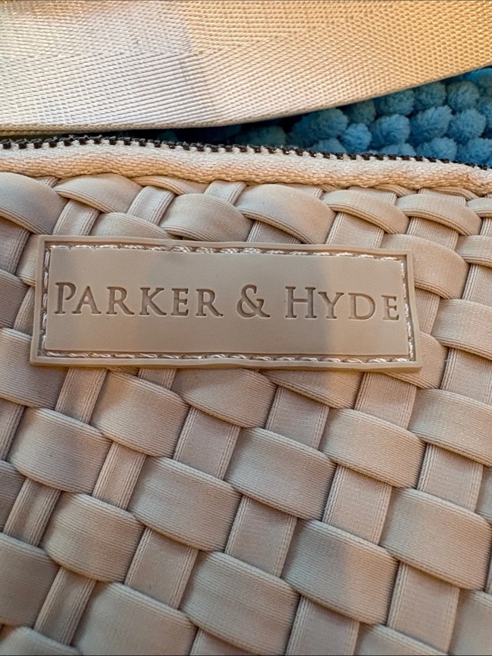 Parker & Hyde Cream Woven Crossbody Bag with Adjustable Strap